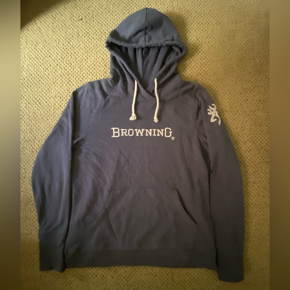 Dark navy Browning hoodie - Picture 6 of 9